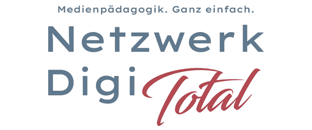 Logo Netzwerk DigiTotal blau rot mit Überschrift